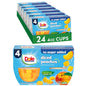 Dole diced peaches in 4 oz fruit snack cups, 12-pack, showing fresh peach pieces in clear containers
