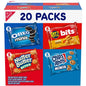 NABISCO Cookie and cracker variety pack with 4 flavors, includes 20 snack packs of cookies and crackers in assorted packaging.