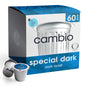 Cambio Roasters Colombian medium roast organic coffee pods in recyclable aluminum, Keurig compatible, 60 count, bold flavor.