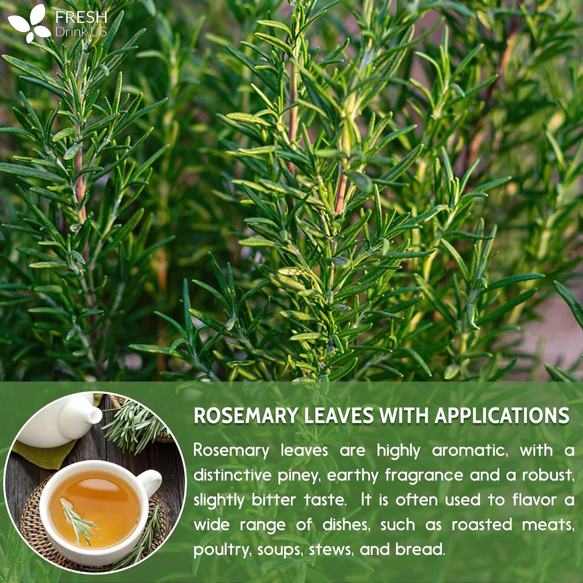 Premium Rosemary Leaves, Tea Bags, Powder