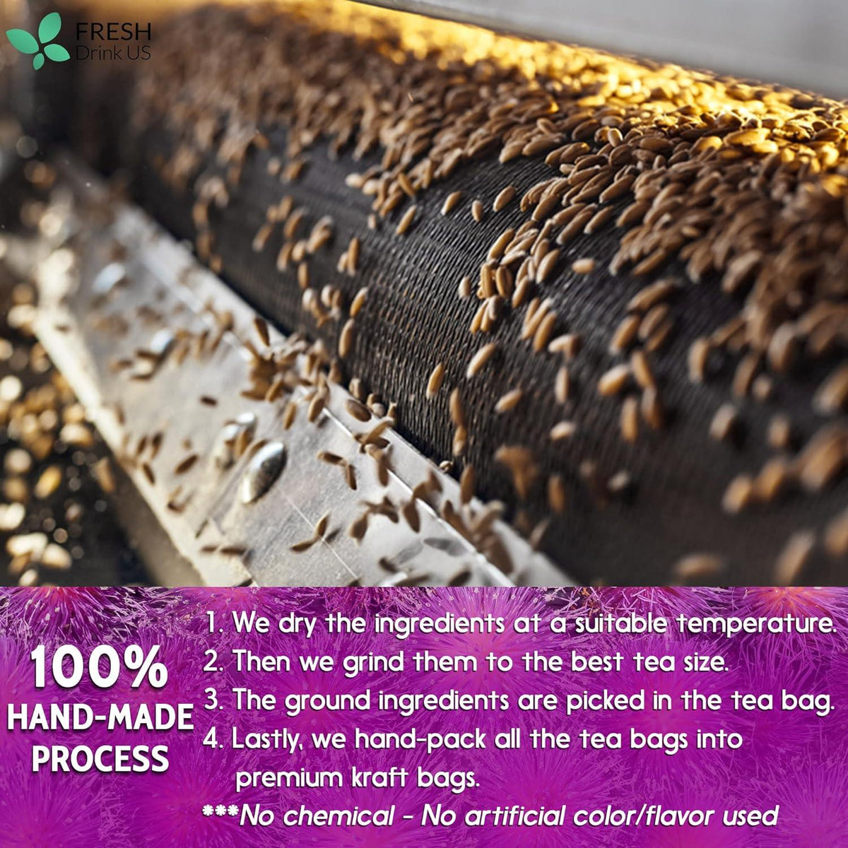 Premium Milk Thistle Tea Bags, 100% Natural & Pure from Milk Thistle Seeds. Milk Thistle Seed Herbal Tea. Milk Thistle Seed Tea. Made with Natural Material Tea Bags. No Sugar, No Caffeine, No Gluten, Vegan.