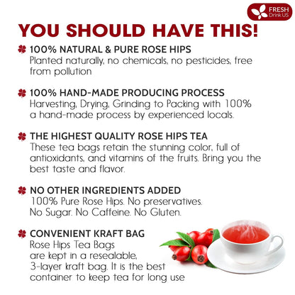 Premium Rosehip Tea Bags