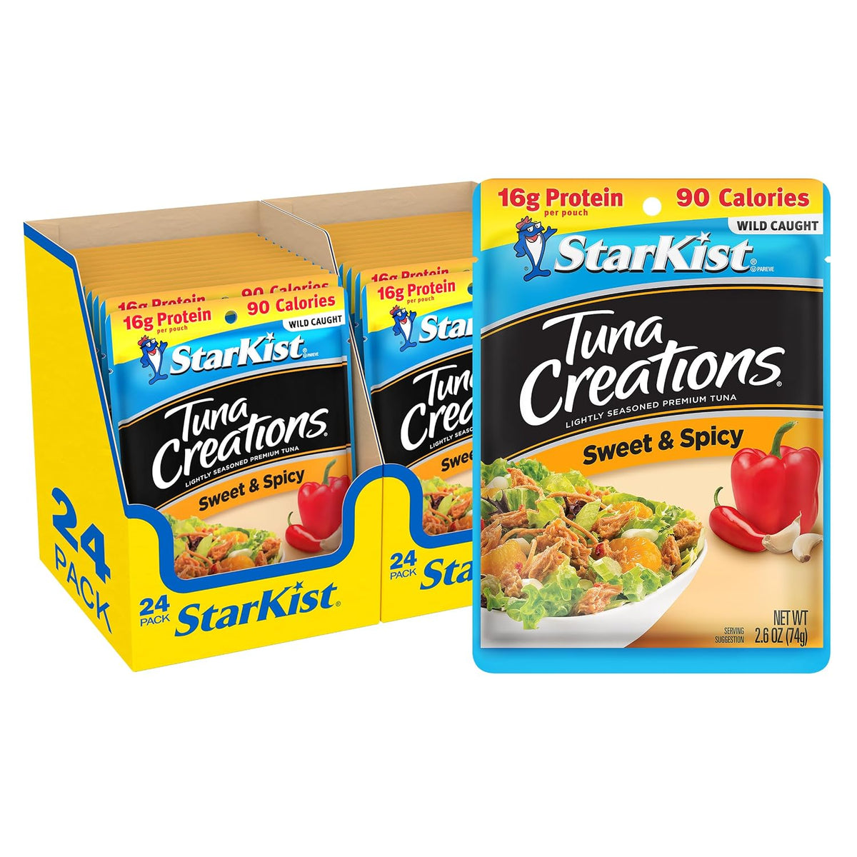 StarKist Tuna Creations Chipotle Lime packaged tuna fish pouch, 2.6oz, 24-pack, ready-to-eat seafood snack