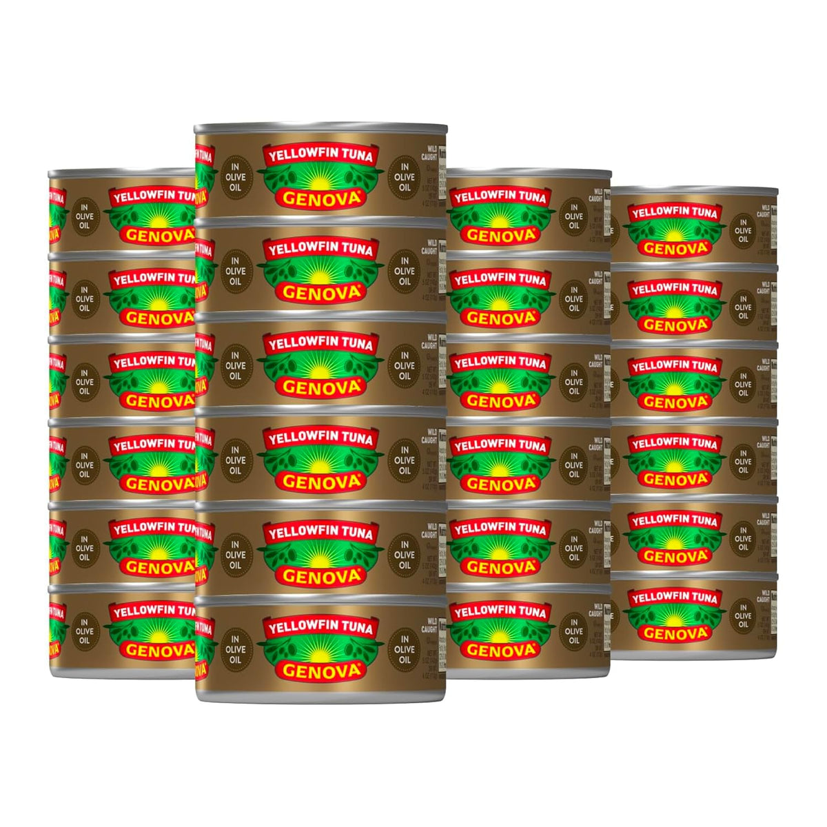 Genova Premium Yellowfin Tuna in lemon and herbes de Provence infused olive oil, 5 oz can, pack of 12, solid light tuna.