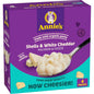Annie's Homegrown Shells & White Cheddar organic pasta and real cheese packaged mac and cheese box with four 24 oz servings