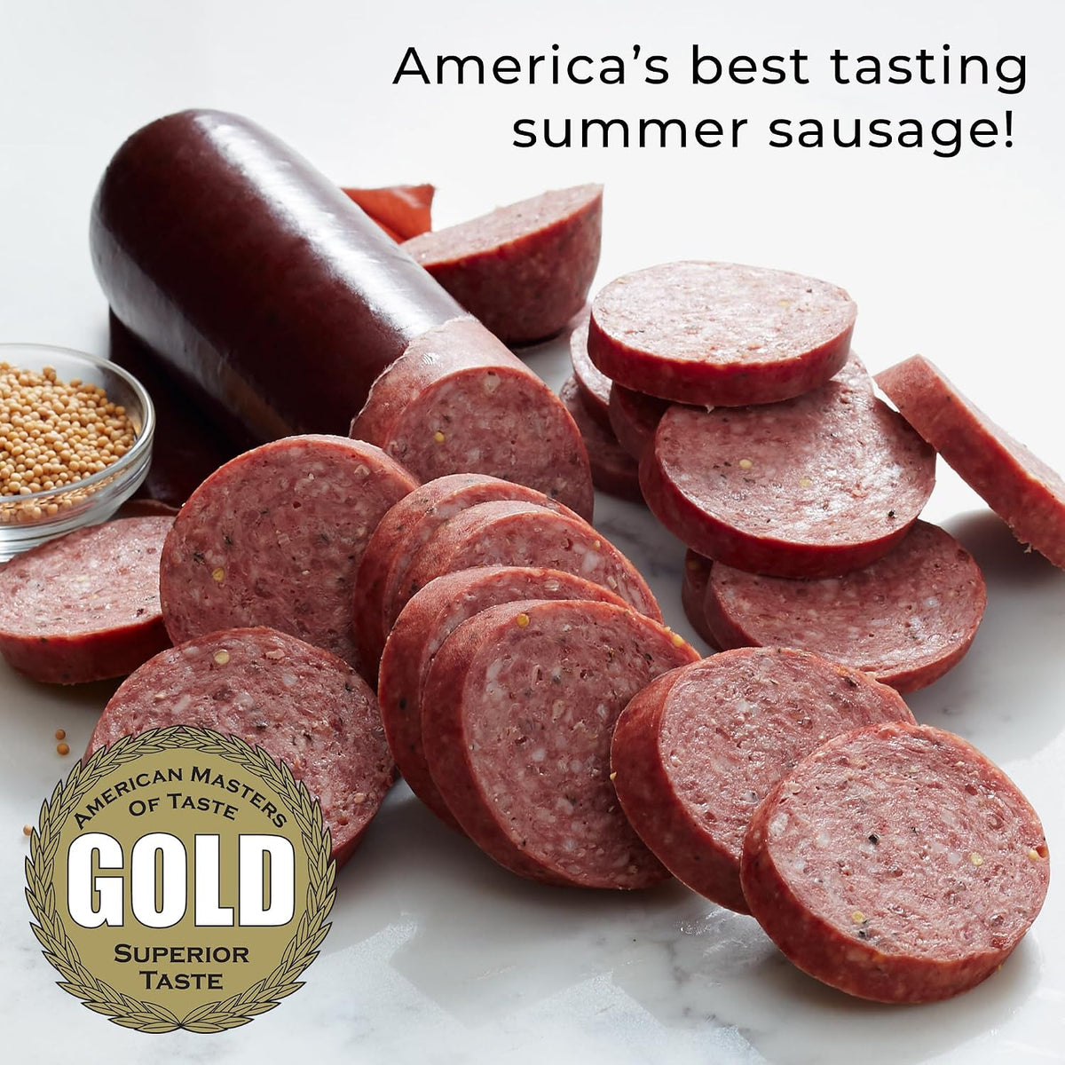 Hickory Farms Signature Beef Summer Sausage, 26 oz, sliced ready-to-eat summer sausage for snacking, gift, or charcuterie.