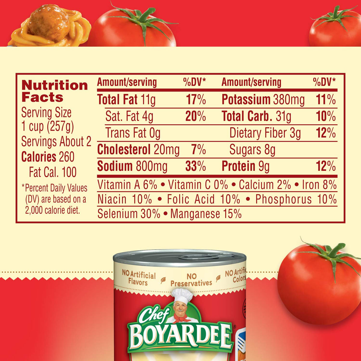 Four 14.5 oz cans of Chef Boyardee Spaghetti and Meatballs packaged pasta with labels displaying the product name and brand.