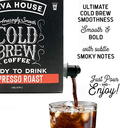 Java House Cold Brew Coffee on tap in a sleek dispenser, ready to serve refreshing, smooth iced coffee.