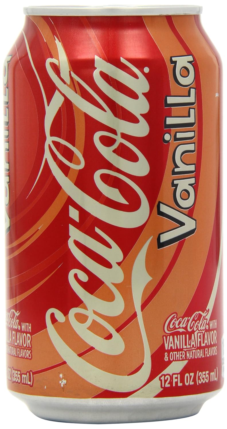 Coca-Cola Cherry soda soft drink cans, 12 fl oz each, in a 12-pack, featuring red and white branding with cherry flavor labels.