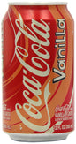 Coca-Cola Cherry soda soft drink cans, 12 fl oz each, in a 12-pack, featuring red and white branding with cherry flavor labels.