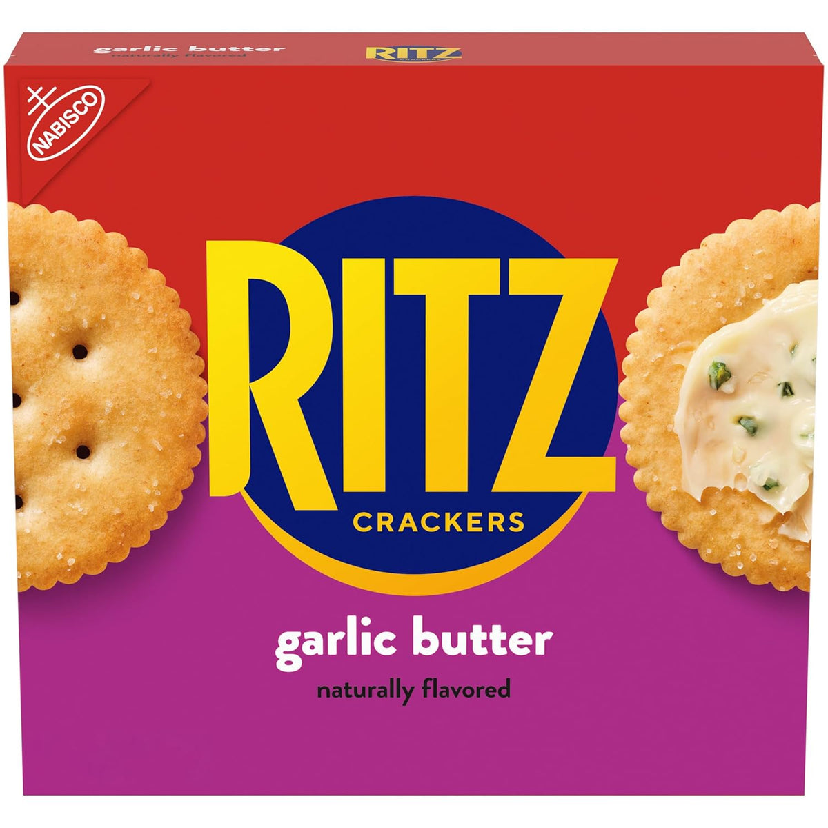 Ritz Fresh Stacks Original Snack Crackers in a party size box with 16 multi-pack snack packs, ready for sharing.