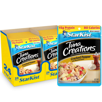 StarKist Tuna Creations Chipotle Lime packaged tuna fish pouch, 2.6oz, 24-pack, ready-to-eat seafood snack
