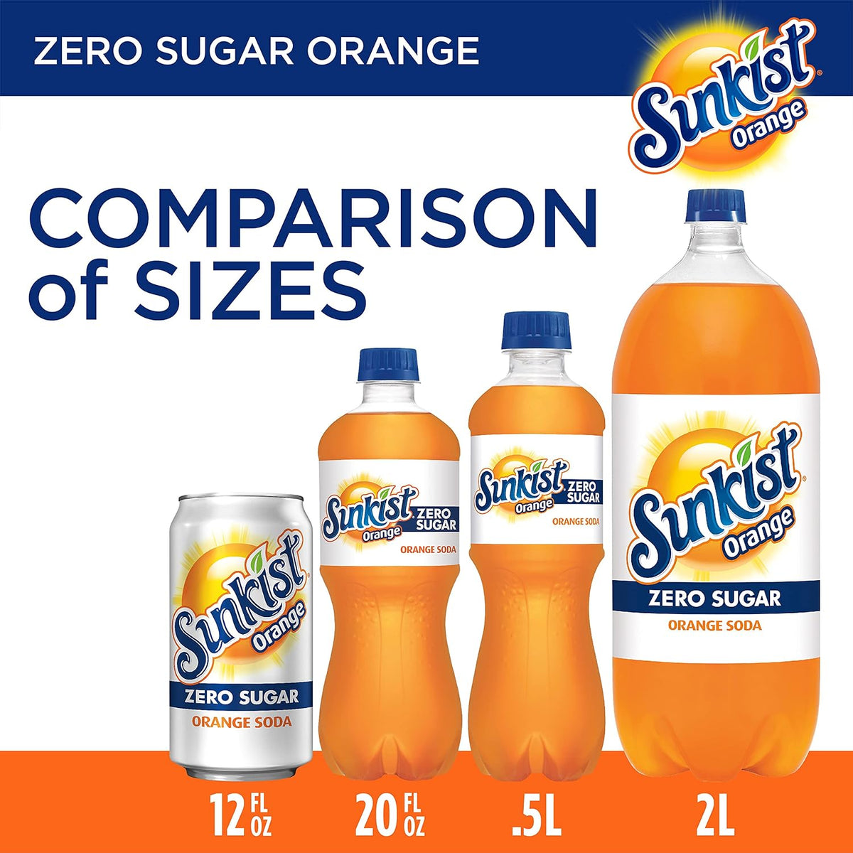 12-pack of Dr Pepper Sunkist Zero Sugar Orange Soda cans, 12 fl oz each, with bright orange branding and citrus flavor logo.