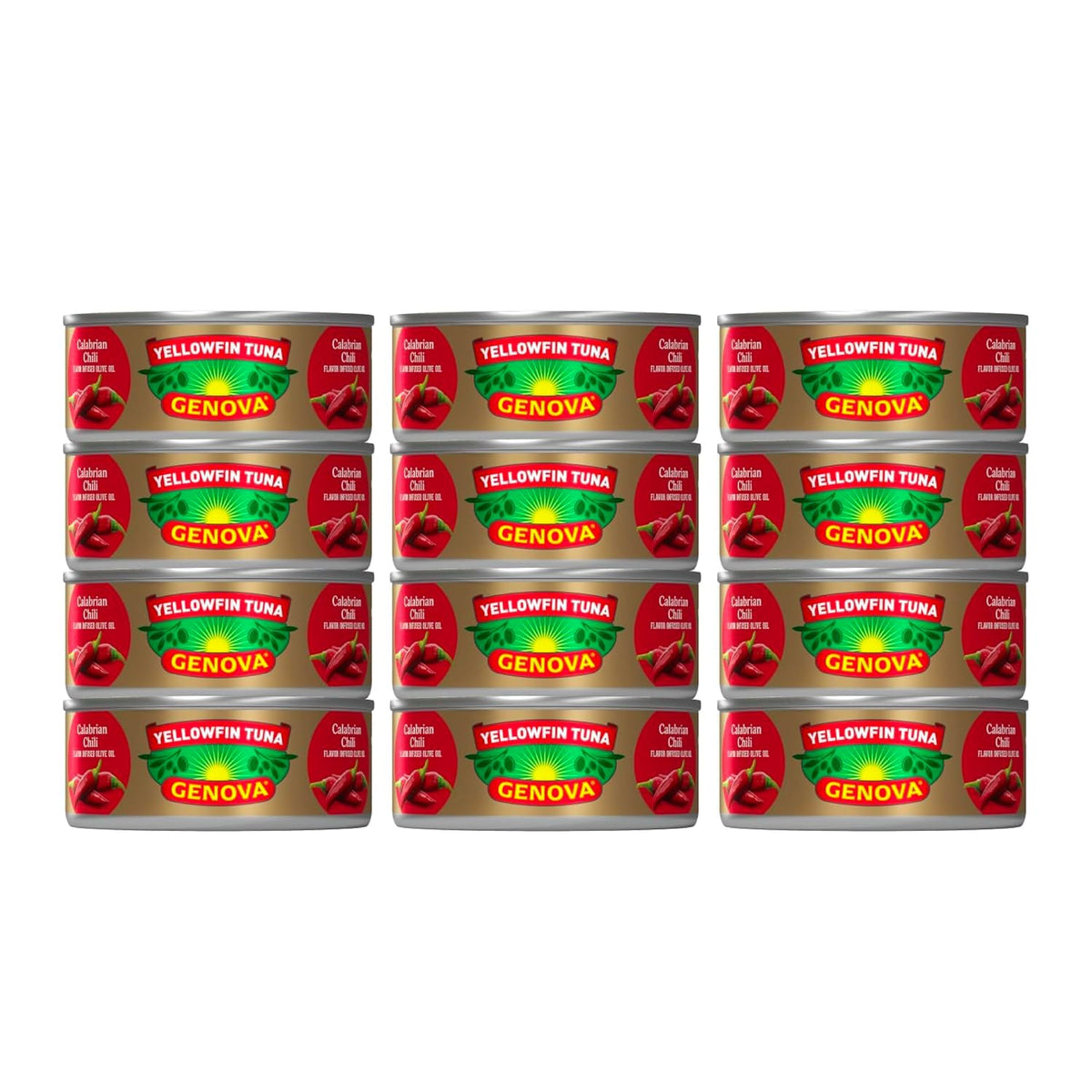 Genova Premium Yellowfin Tuna in lemon and herbes de Provence infused olive oil, packaged in solid light 5 oz cans, pack of 12