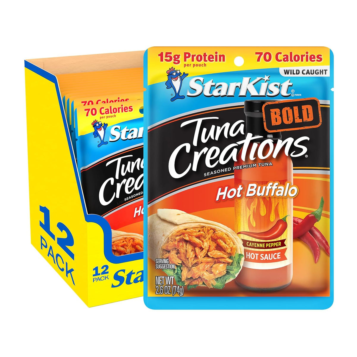 StarKist Tuna Creations Chipotle Lime packaged tuna fish pouch, 2.6oz, 24-pack, ready-to-eat seafood snack