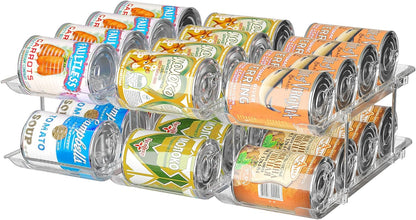 Attelite 3-tier rolling can organizer for pantry storage, with multiple can slots and sturdy wheels for easy access and organization.