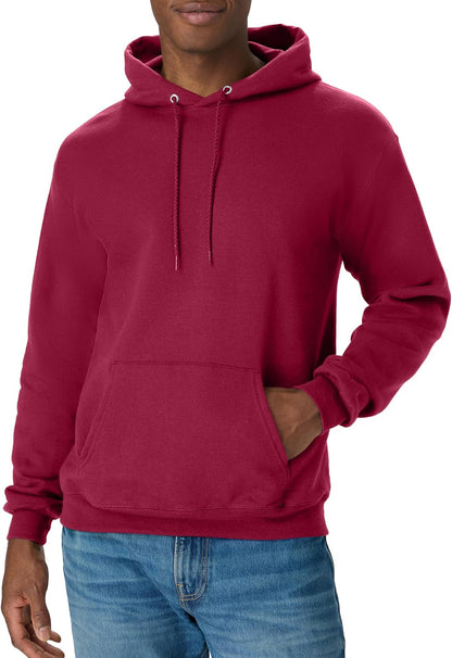Hanes Men's EcoSmart fleece hoodie, midweight hooded sweatshirt with front pocket, available in big and tall sizes.
