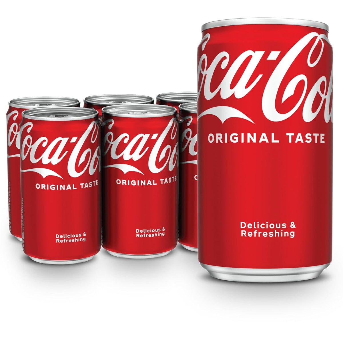 Coca-Cola Cherry soda soft drink cans, 12 fl oz, 12-pack, featuring red and black branding with cherry flavor graphics.