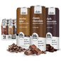 Slate Milk high protein milk shakes and iced coffees in classic chocolate, mocha latte, vanilla latte, and French vanilla flavors.
