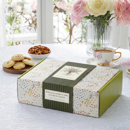 Broadway Basketeers sympathy snack gift box with assorted comforting treats in a thoughtful condolence care package.