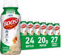BOOST High Protein with Fiber Strawberry nutritional shake 24-pack bottle, showing the colorful strawberry flavor label.