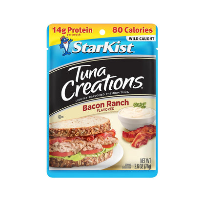 StarKist Tuna Creations Chipotle Lime packaged tuna fish pouch, 2.6oz, 24-pack, ready-to-eat seafood snack