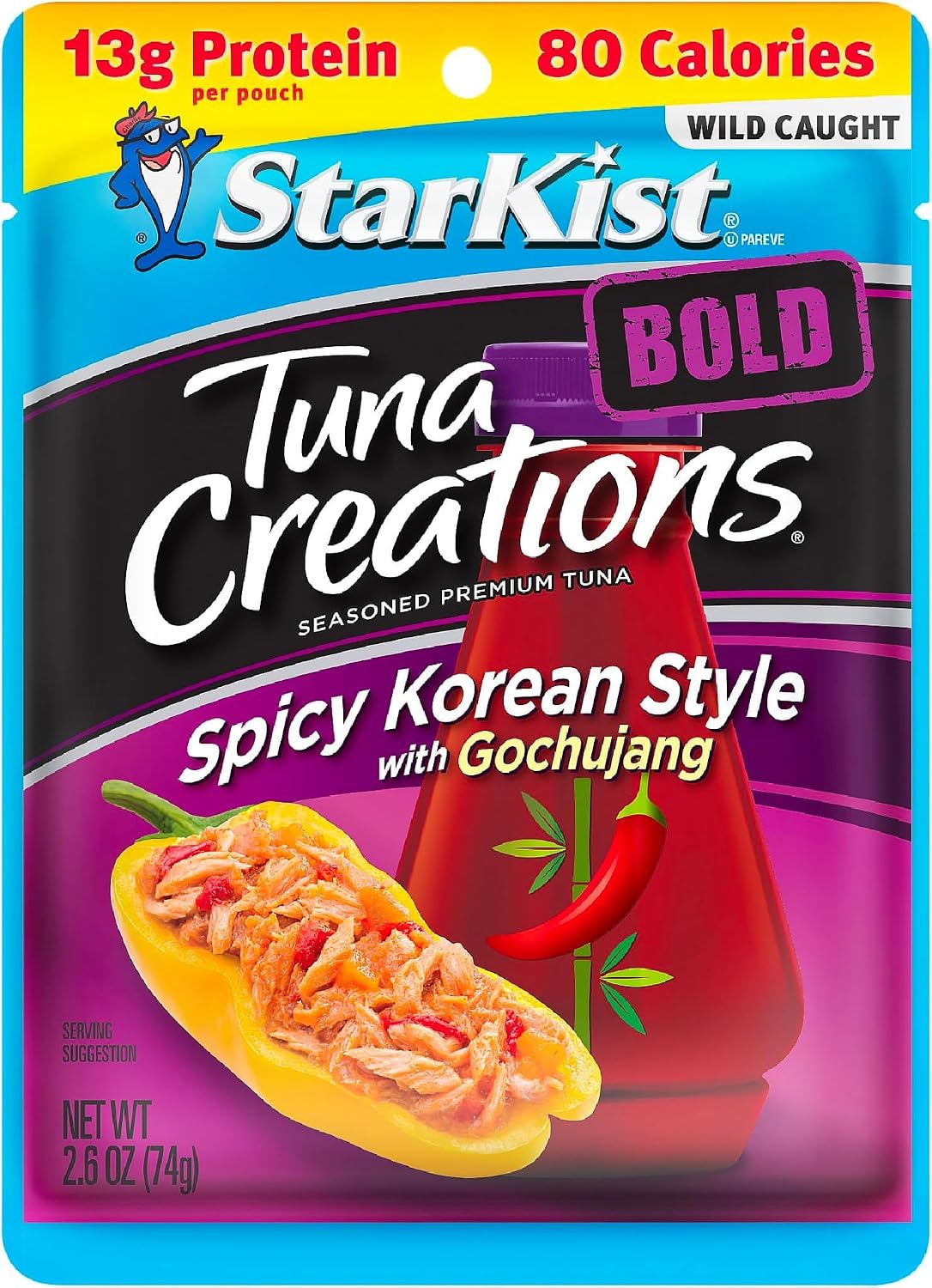 StarKist Tuna Creations Chipotle Lime packaged tuna fish pouch, 2.6oz, 24-pack, ready-to-eat seafood snack