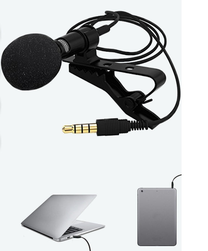 Lavalier microphone by My Store, compact clip-on design for hands-free audio recording