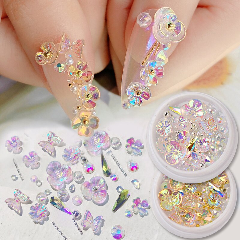 Flower butterfly nail art design by My Store
