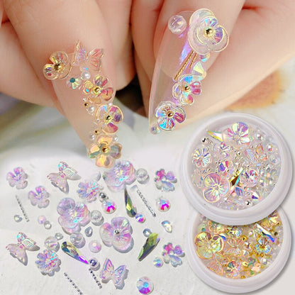 Flower butterfly nail art design by My Store