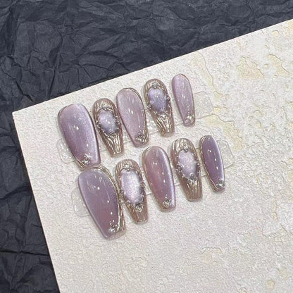 Handmade wear armor fake nail patch in a textured armor-inspired design