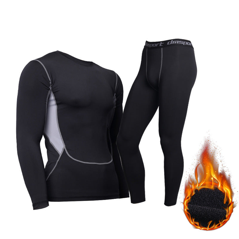 Men's winter thermal underwear set in soft insulating fabric, close-up product view