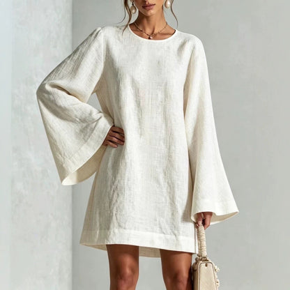 Women's stylish casual round-neck elegant dress by My Store, shown in a simple silhouette