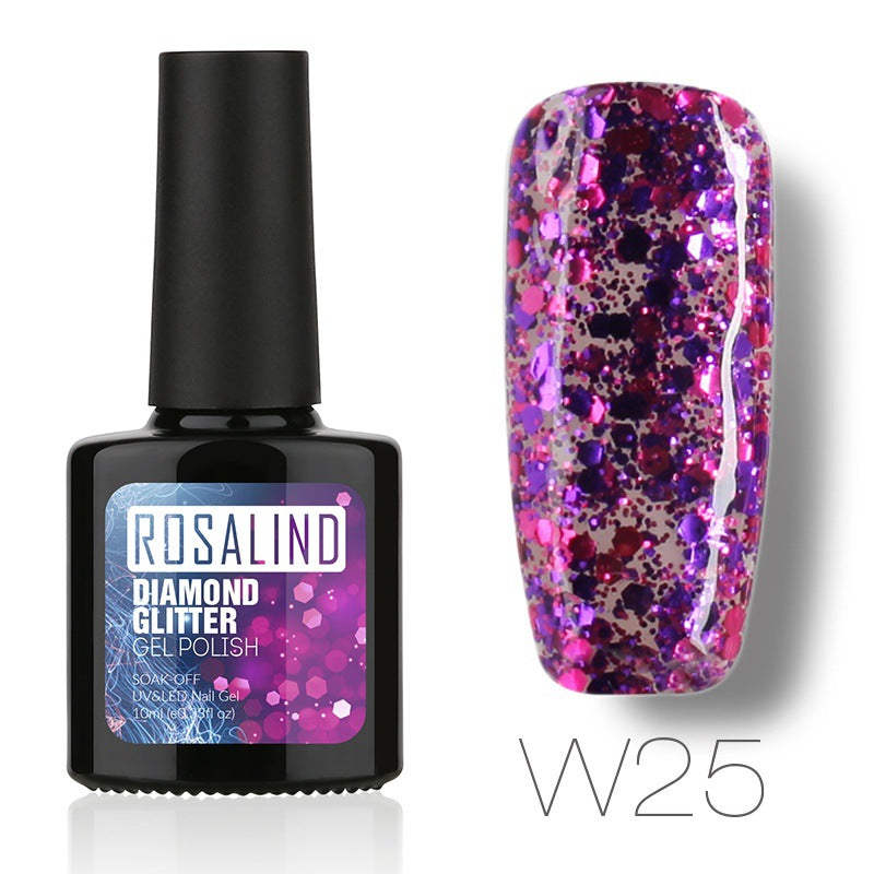 Nail Diamond gel nail polish in a compact jar, clear view of the shimmering nail gel product