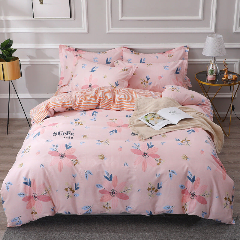 Four-piece cotton bedding set from Home Textiles, featuring soft coordinated sheets and pillowcases