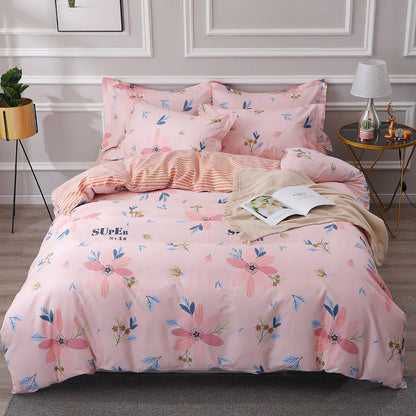 Four-piece cotton bedding set from Home Textiles, featuring soft coordinated sheets and pillowcases