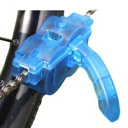 Bicycle maintenance chain cleaner kit with brush and cleaning solution setup