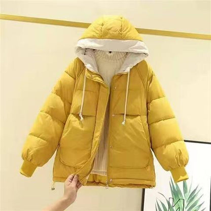 Women's short winter cotton student coat in a simple padded design by My Store
