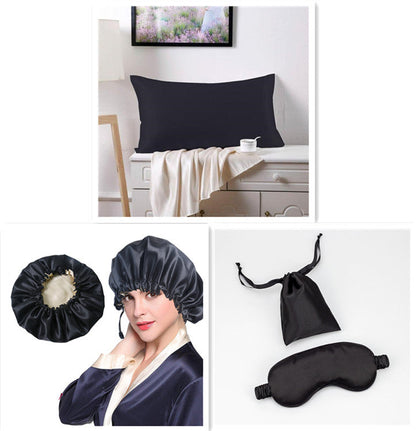 Double-sided 100% silk pillowcase, 19 momme, in a smooth neutral finish