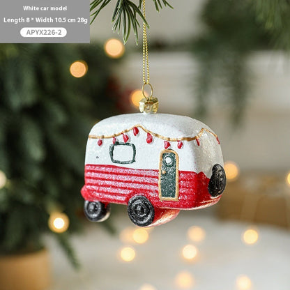Painted plastic Christmas tree pendant decoration in festive colors
