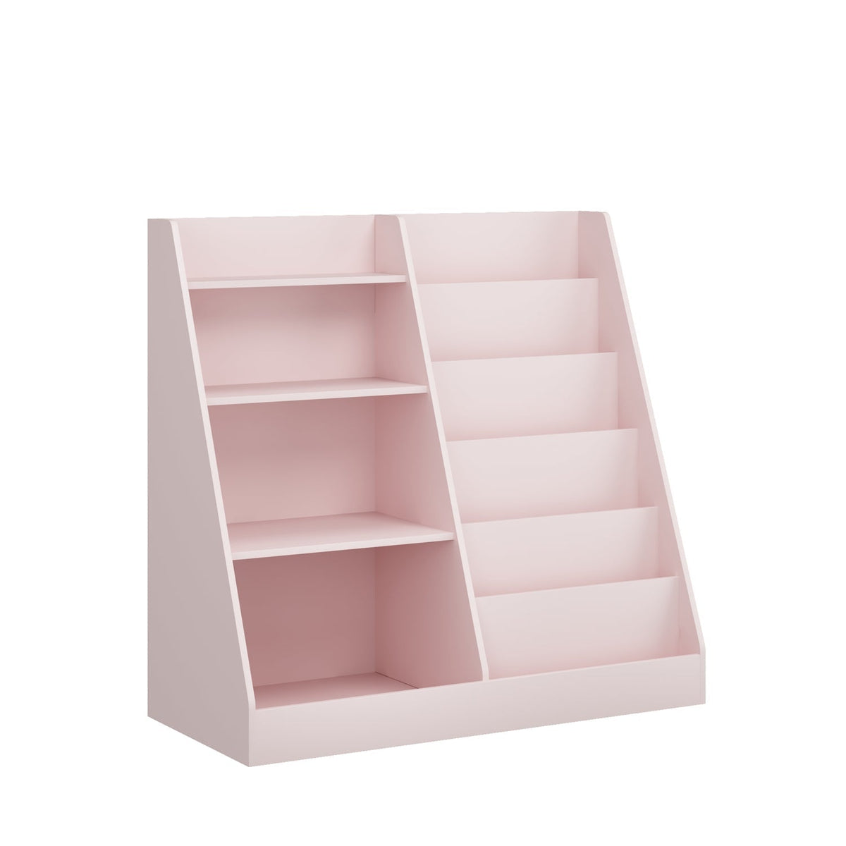 Kids bookshelf with toy storage organizer by GBruno Store, multi-tier design, 34.65 inches tall, featuring colorful shelves and toy compartments.