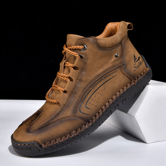 Plus-size men's fashion footwear with hand-stitched soles by My Store