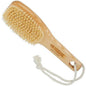 Kent FD6 9-inch beechwood shower body brush with white boar bristles for exfoliating and massaging skin, suitable for wet and dry use.