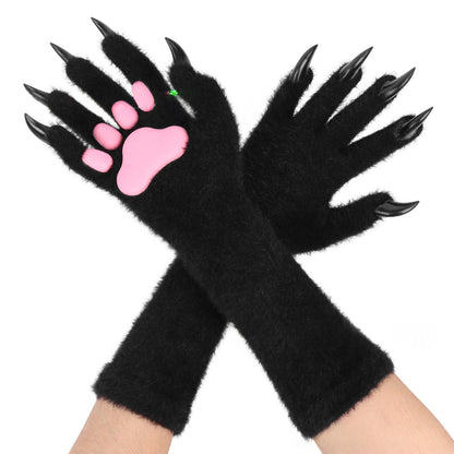 Halloween silicone meat mat long gloves in orange and black