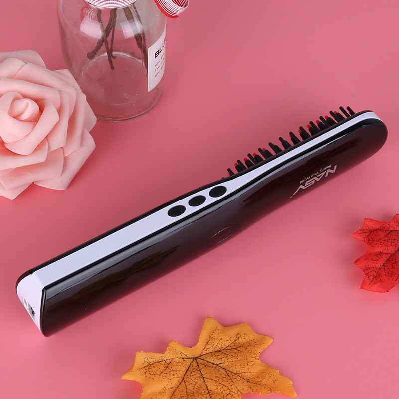Quick Beard Straightener beard grooming tool by My Store, black heated comb for styling facial hair