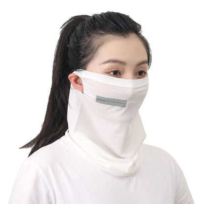Ice silk mask for sun protection and UV defense, lightweight face covering in a smooth cooling fabric