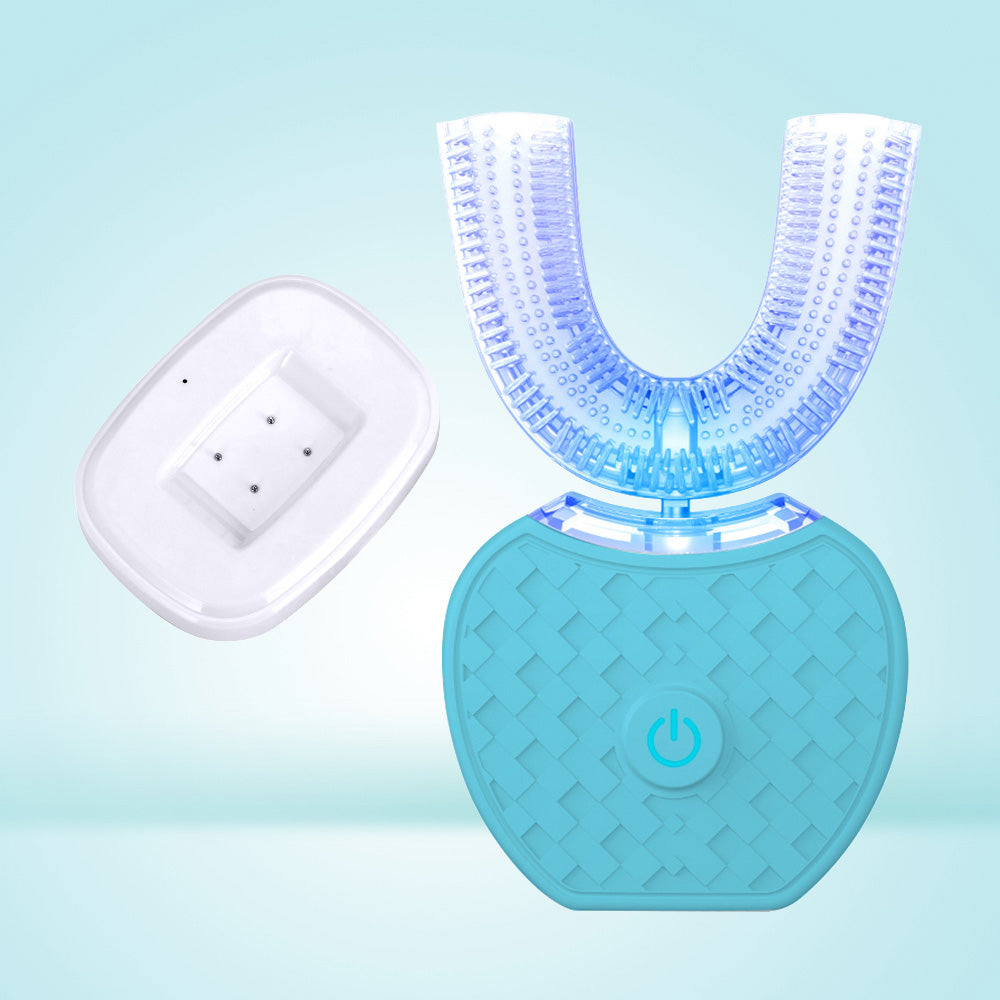 U-shaped lazy ultrasonic electric toothbrush in a sleek white design