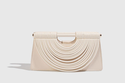 Handcrafted knotted woven noodle-shaped tote bag in a textured design