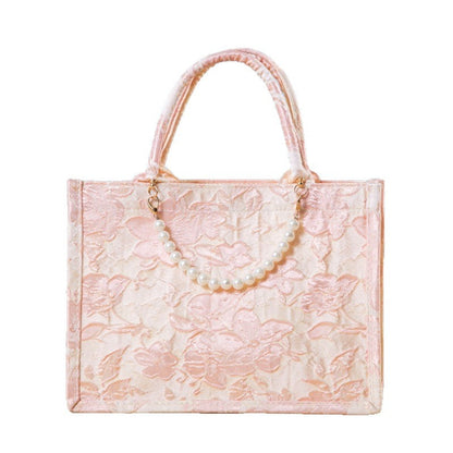 Relief-printed souvenir canvas gift bag with textured raised design 񟿿