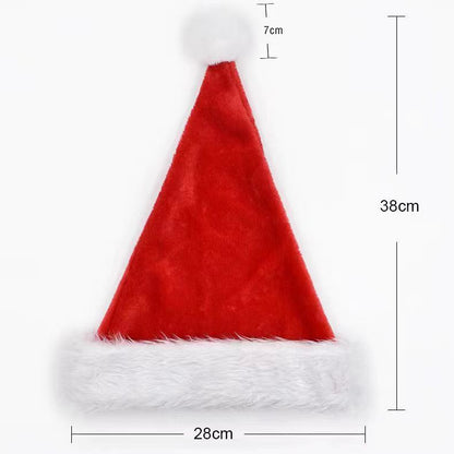 Red plush Christmas hat decoration by My Store